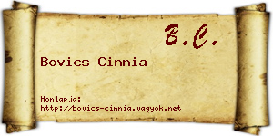 Bovics Cinnia névjegykártya